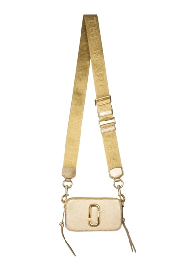 Shop Marc Jacobs Snapshot Dtm Gold Leather Shoulder Bag