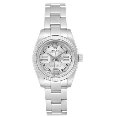 Shop Rolex Nondate Steel White Gold Ladies Watch 176234 Box Card In Not Applicable