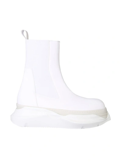 Shop Rick Owens Drkshdw Abstract White Polyurethane Ankle Boots