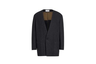 Pre-owned Fear Of God X Ermenegildo Zegna Lapelless Wool Jacket Black |  ModeSens