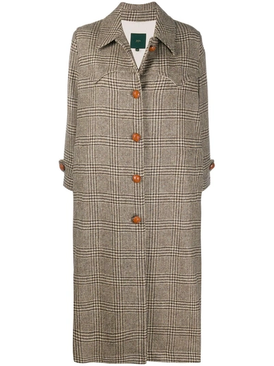 Shop Jejia Houndstooth-check Single-breasted Coat In Neutrals