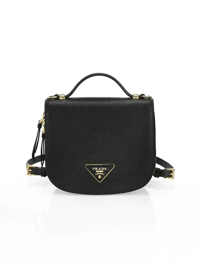 Shop Prada Odette Leather Backpack In Black