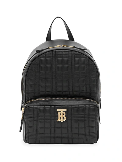 Shop Burberry Women's Tb Quilted Leather Backpack In Black