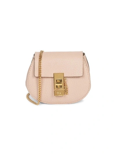 Shop Chloé Mini Drew Leather Backpack In Cement Pink