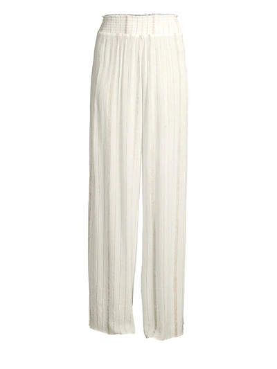 Shop Ramy Brook Women's Athena Lurex Striped Pants In White