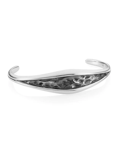 Shop King Baby Studio Men's Armor Hammered Sterling Silver Cuff