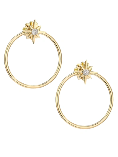 Shop Roberto Coin Disney X  Princess Cinderella Diamond Stud & 18k Yellow Gold Hoop Jacket Earring Set