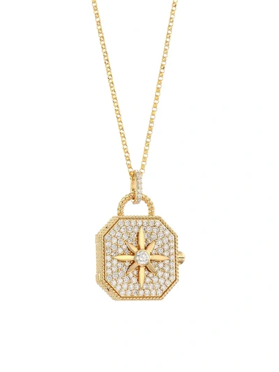 Shop Roberto Coin Princess Cinderella 18k Yellow Gold & Diamond Locket Pendant Necklace