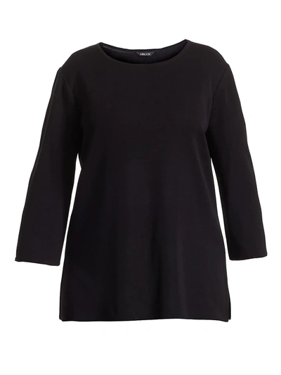 Shop Misook, Plus Size Three-quarter Sleeve Tunic In Black