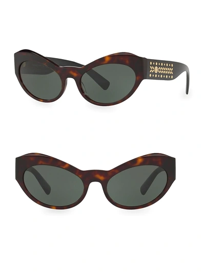 Shop Versace Women's 0ve4356 54mm Cat Eye Sunglasses In Tortoise Green