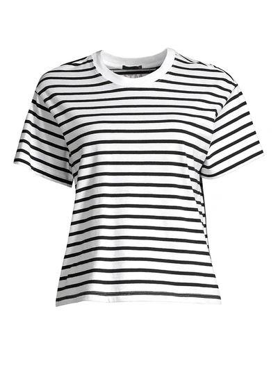 Shop Atm Anthony Thomas Melillo Classic Jersey Striped Short Sleeve Boy Tee In Black White Stripe