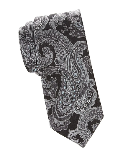 Shop Eton Men's Paisley Silk Tie In Black