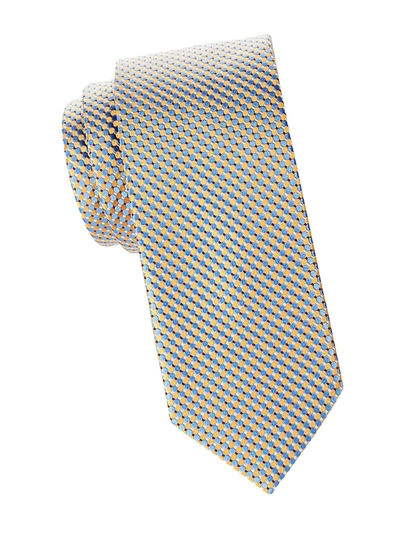 Shop Eton Men's Micro Circle Silk Tie In Yellow
