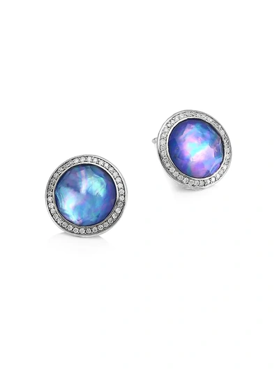 Shop Ippolita Women's Lollipop Small Sterling Silver, Triplet & Diamond Stud Earrings