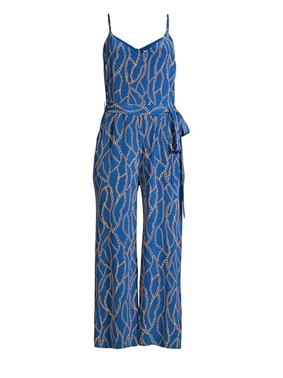 Shop L Agence Women's Jaelyn Chain Print Jumpsuit In Royal Blue Multi