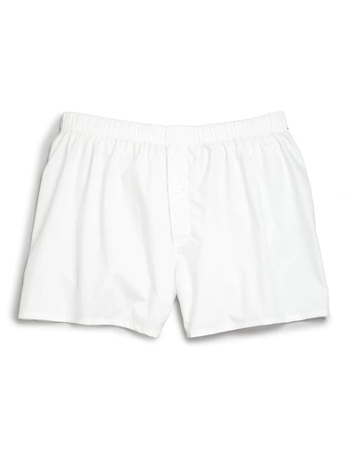 Shop Hanro Men's Fancy Woven Boxers In White