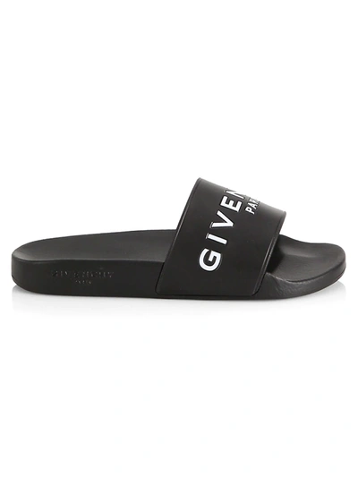 Shop Givenchy Women's Logo Pool Slides In Black