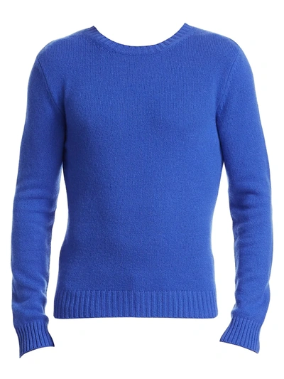 Shop Ralph Lauren Men's Cashmere Crewneck Sweater In Classic Copen Blue