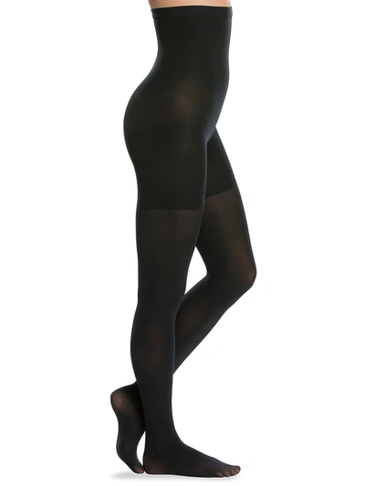 Shop Spanx Women's High-waist Luxe Leg Tights In Very Black