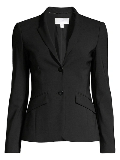 Shop Hugo Boss Julea Stretch Wool Jacket In Black