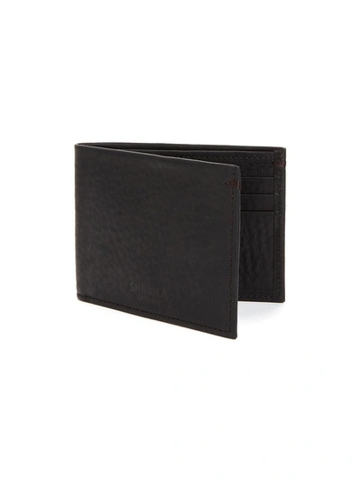 Shop Shinola Men's Leather Bifold Wallet In Black