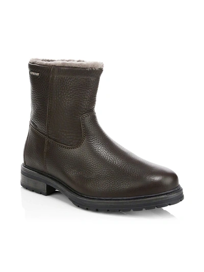 Shop Mephisto Men's Leonardo Leather & Shearling Boots In Dark Brown