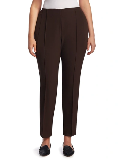 Shop Lafayette 148 Acclaimed Stretch Gramercy Pants In Carob