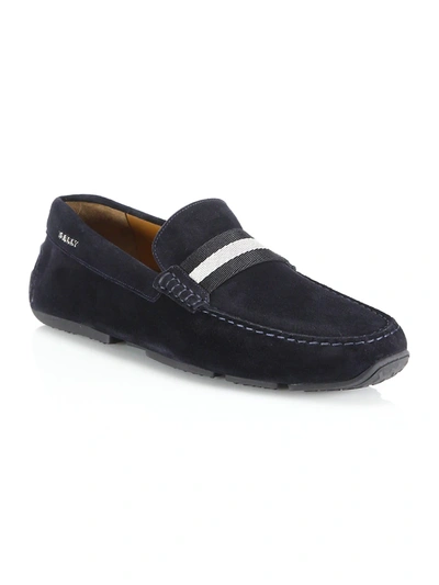 Shop Bally Men's Pearce Suede Drivers In Navy