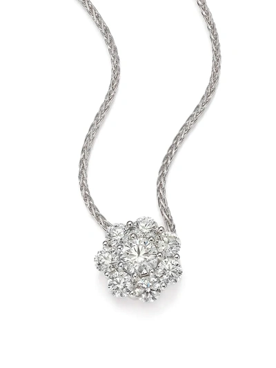 Shop Hearts On Fire Beloved Diamond & 18k White Gold Floral Pendant Necklace