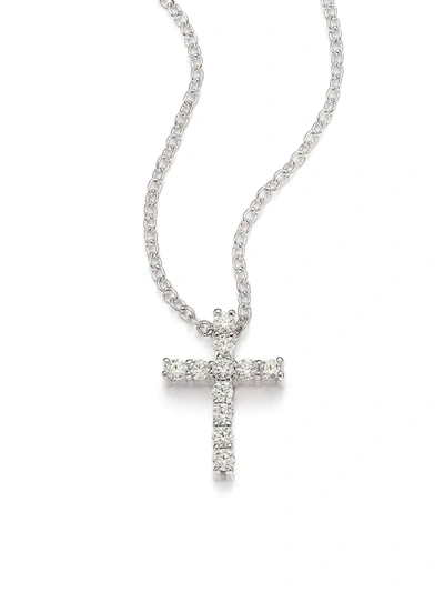 Shop Hearts On Fire Women's Whimsical Diamond & 18k White Gold Cross Pendant Necklace