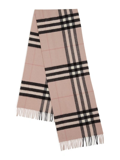 Shop Burberry The Classic Check Cashmere Scarf In Ash Rose