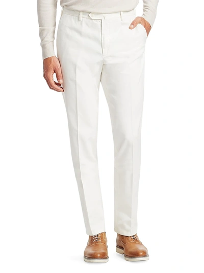 Shop Loro Piana Men's Four-pocket Cotton Pants In Optical White