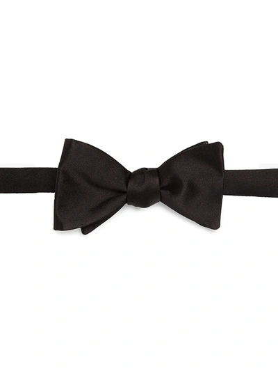 Shop Ralph Lauren Men's Solid Silk Bow Tie In Black