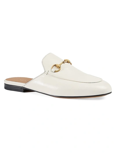 Shop Gucci Women's Princetown Leather Slipper In White