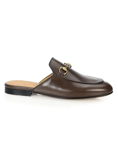 Gucci Women's Princetown Leather Slipper In Brown