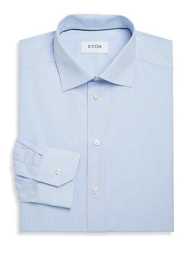 Shop Eton Women's Slim-fit Fine Striped Dress Shirt In Blue