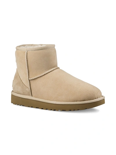 Shop Ugg Women's Classic Heritage Mini Ii Sheepskin-lined Suede Boots In Sand