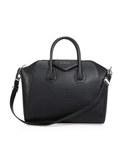 Shop Givenchy Women's Medium Antigona Leather Satchel In Black