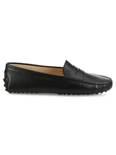 Shop Tod's Gommino Leather Driving Loafers In Black