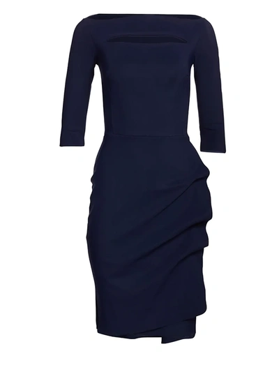 Shop Chiara Boni La Petite Robe Women's Kate Boatneck Dress In Blue Notte