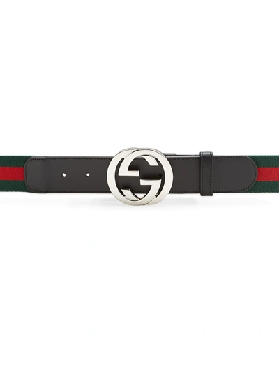 Shop Gucci Men's Interlocking Gg Belt In Black