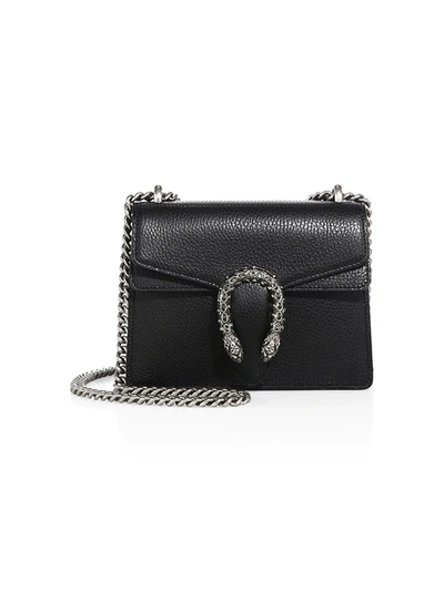 Shop Gucci Women's Dionysus Leather Mini Bag In Black