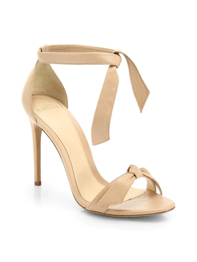 Shop Alexandre Birman Women's Clarita Bow Leather Sandals In Nude