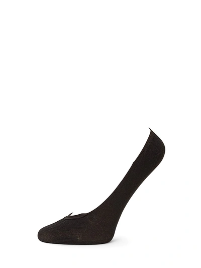 Shop Wolford Women's Cotton Footsies Socks In Black
