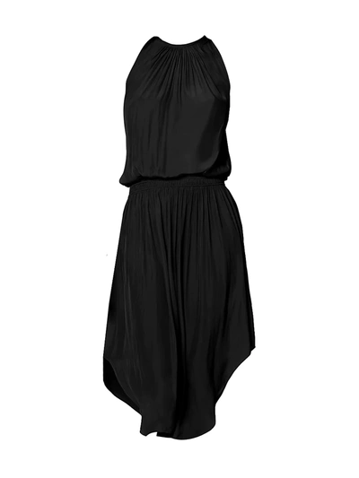 Shop Ramy Brook Women's Audrey Blouson Midi-dress In Black