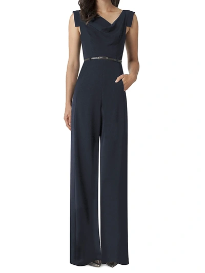 Shop Black Halo Women's Jackie Asymmetric Belted Jumpsuit In Eclipse