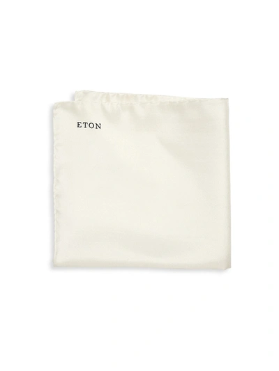 Shop Eton Men's Silk Pocket Square In White