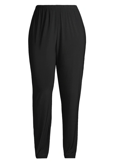 Shop Caroline Rose, Plus Size Women's Slim Jersey Pants In Black