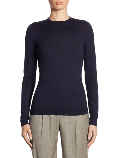 Shop Ralph Lauren Women's Iconic Style Cashmere-blend Crewneck Pullover In Navy