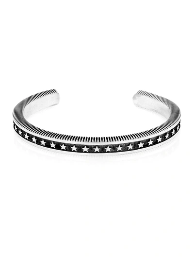 Shop King Baby Studio Men's Sterling Silver Coin Edge Cuff Bracelet